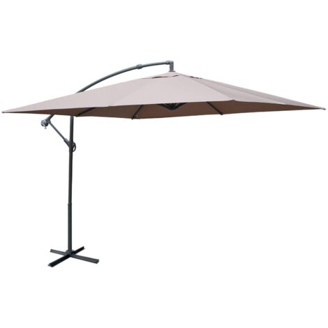 Offset square parasol 3x3m Beige-brown 300x295x250 cm - Hardelot