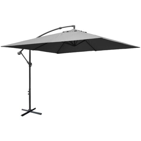 Offset square parasol 3x3m, Hardelot, Grey, 300x295x250 cm