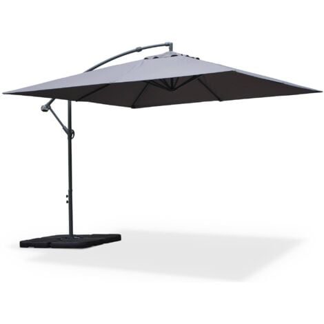 Offset square parasol 3x3m, Hardelot, Grey, 300x295x250 cm