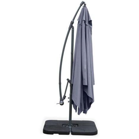 Offset square parasol 3x3m, Hardelot, Grey, 300x295x250 cm