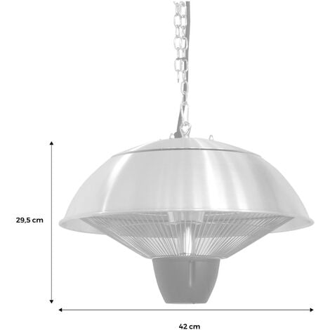 Electric patio heater, 1500W, Oslo, Grey, 42x42x29.5 cm