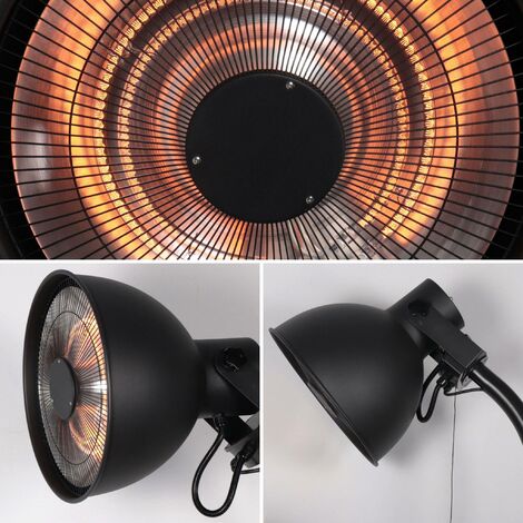 Electric patio heater, 1500W, Lapland, Black, 93x47x255 cm