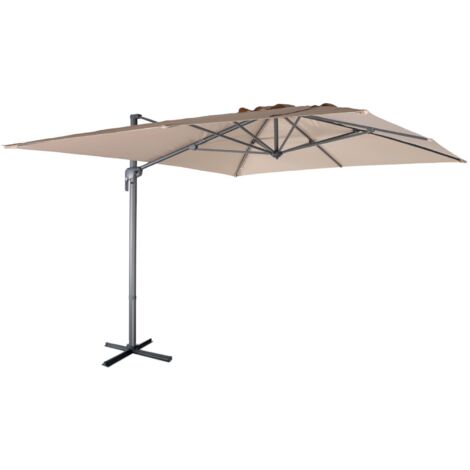3x4m rectangular cantilever parasol Beige 284x376x255 cm - Antibes 3x4
