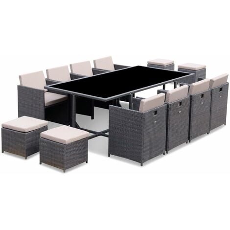 12 seater rattan cube dining 2024 set