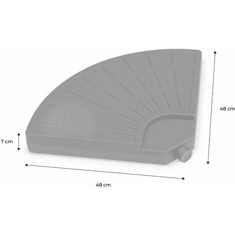 Set of 4 rounded weight slabs 48x48cm, Cantilever parasol base, Black, 48x48x8 cm