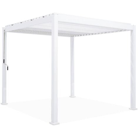 Bioclimatic white aluminium pergola Triomphe 3x3 m adjustable slats