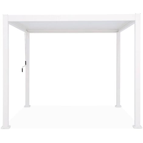 Bioclimatic white aluminium pergola Triomphe 3x3 m adjustable slats