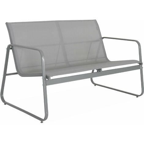 4-seater metal garden sofa set, Silvi, Light Grey, 77x114x76 cm