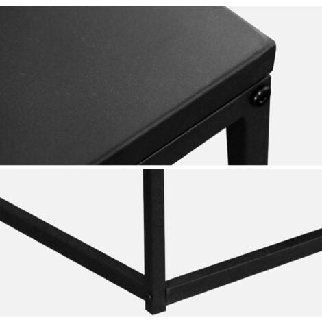 Industrial black metal coffee table, Industrielle, Black, 80x80x36 cm