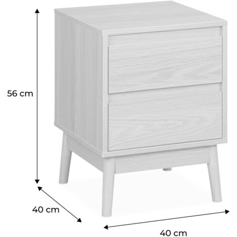 Pair of 2-drawer bedside tables, Dune, Natural, 40x40x56 cm