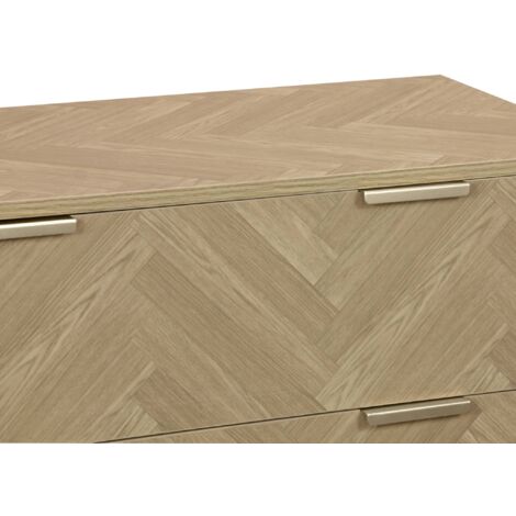 4-drawer herringbone chest, Budapest, Natural, 80x40x95 cm