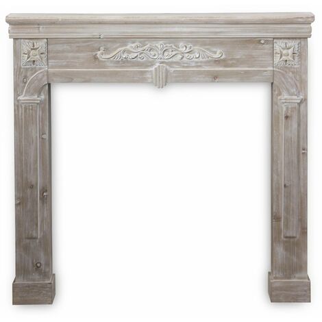 Decorative fireplace surround, Romance, Limed wood, 104x17x100 cm