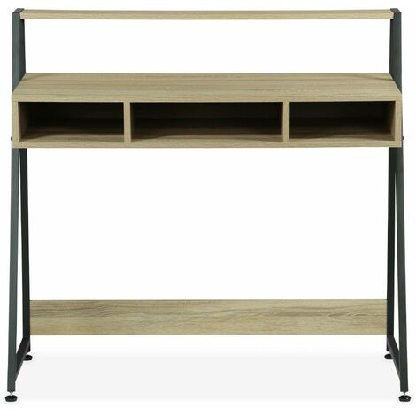 Desk in metal and wood effect, Loft, Natural, 100x48x94.5 cm