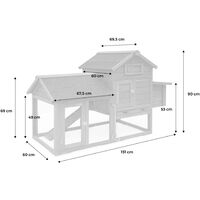 Wooden chicken coop - GALINETTE, for 3 chickens, backyard hen cage, indoor and outdoor space - Wood