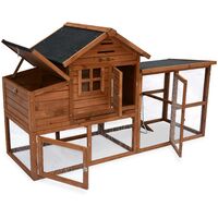 GELINE wooden chicken coop, hen house measuring 193x75x115cm - Wood
