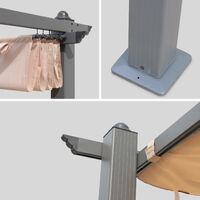 Condate: Aluminium pergola 3x4m with sliding retractable canopy, beige - Beige