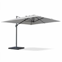 Saint Jean de Luz: Rectangular cantilever parasol, 3x4m, light grey