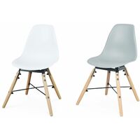 Set of 4 white children's chairs, beechwood, L30.5x P36 x H56cm, CHARLIE