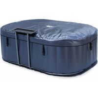 2 person MSpa inflatable hot tub with side table, heat-retaining mat, cover, inflatable cover support and remote control