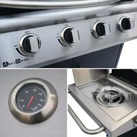 Gas barbecue - Albert - Barbecue 5 burners including 1 stainless steel side burner