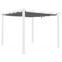 Replacement 3x3m pergola canopy roof Grey 377x250x377 cm - Condate