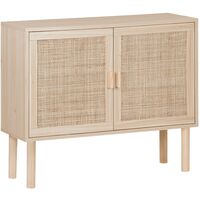 80cm cabinet with wood and rattan decor with 2 doors Natural 80x30x68 cm - Camargue