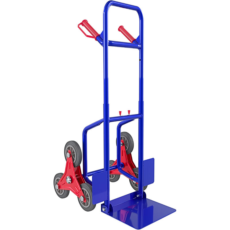 Carrello A Mano Montascale Portapacchi Portata Max 200 Kg Carrellino  Pieghevole Impilatore In Acciaio Tubolare Ruote In Gomma Dura Trasporto  Pacchi Grandi Portacasse Portasacchi 112 x 61 x 44 Cm Blu