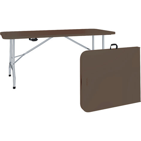 Jalapa brown - Tavolino pieghevole in dura resina marrone 180 x 74 x 74 cm