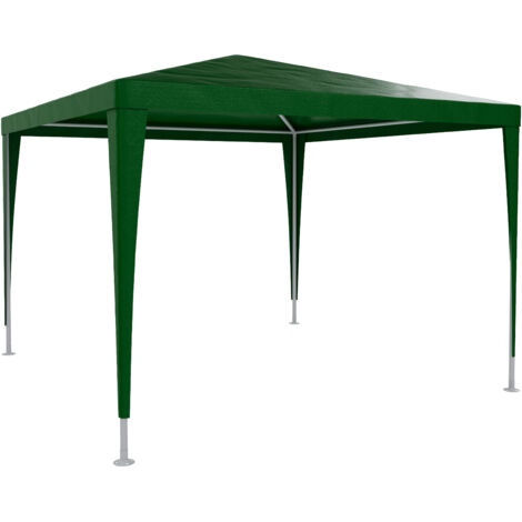 Gazebo 3 x 3 Metri Struttura in Acciaio Copertura In PE 110 gr/m² Impermeabile Idrorepellente Resistente Raggi Solari UV Tenda Ombrellone Per Fiere Pic Nic Campeggio Esterno Giardino Piscina Verde