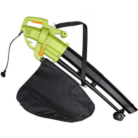 Aspirafoglie Soffiatore Elettrico Da Giardino 3 in 1 Aspiratore Trituratore Soffia Foglie 3000 W 270 Km/h Con Sacca Raccolta Da 45 L Rotelle e Tracolla Manutenzione Giardino Spazi Esterni Cortile