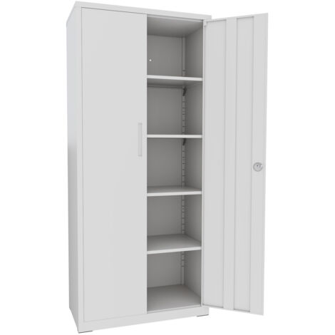 Armadio Metallico 5 Ripiani Grigio - 180x80x40 Cm Per Ufficio, Garage O Casa - Foto 6