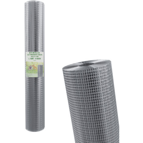 Rete Metallica Zincata Elettrosaldata Per Recinzione Reti Per Animali Piccoli Pollame Pollaio Piante Recinzioni Coniglio Filo Giardino Altezza 90 Cm Maglia Da 6.3 Mm Lunghezza 15 M