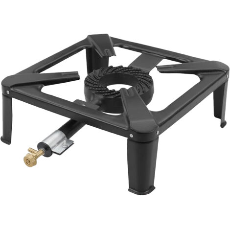 Fornello A Gas 3 Rubini In Ghisa Royal Swiss – Potenza 9 KW – Doppio Bruciatore – Stabile Con Treppiede – Per Campeggio, Cottura, Sterilizzazione