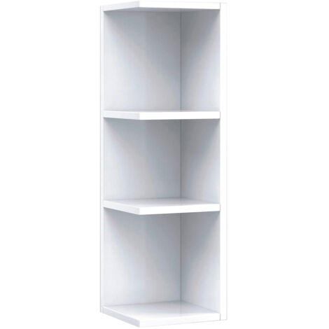 Modulo Angolare Bagno Sospeso Con 3 Ripiani Mobile Salvaspazio Mobiletto Da Parete Per Organizzare Accessori Prodotti Asciugamani Design Moderno Compatto Regina 65 x 20 x 19.5 Cm Bianco Lucido