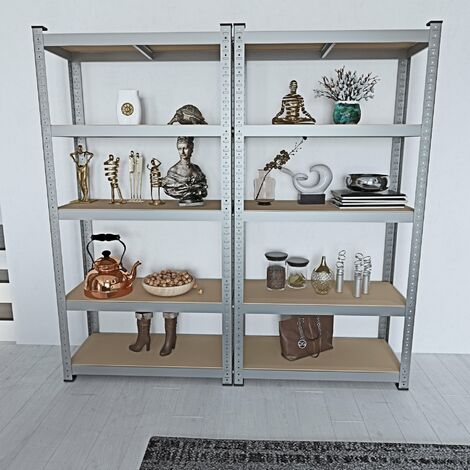 Relaxdays Scaffale In Acciaio, HLP 180 X 90 X 45 Cm, 5 Ripiani Ad Alta Portata 1325 Kg Per Garage E Cantina Antracite 86227655
