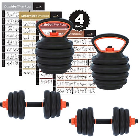 Set Di Pesi Kettlebell Manubri Regolabili E Bilanciere Multifunzione  Palestra Per Casa Fitness Manubrio In Vinile