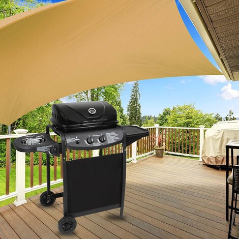 Barbecue A Gas Con Fuoco Bruciatore Laterale BBQ Con Coperchio Termometro Griglia Piano Di Appoggio Grill Compatto Con Ruote e Struttura In Acciaio Giardino Esterno Piscina 112 x 52.5 x 96.5 Cm Nero