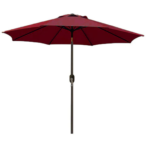 Arreditaly Ombrellone Da Giardino Parasole Per Balcone Con Air Vent Inclinazione Regolabile Apertura A Manovella Anti UV Impermeabile Per Mare Spiaggia Piscina Terrazzo 2.7 M (Rosso)
