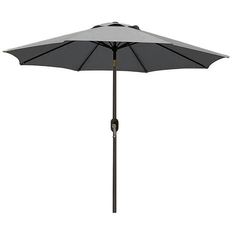 Arreditaly Ombrellone Da Giardino Parasole Per Balcone Con Air Vent Inclinazione Regolabile Apertura A Manovella Anti UV Impermeabile Per Mare Spiaggia Piscina Terrazzo 2.7 M (Grigio)