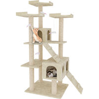 Albero per Gatto con Graffiatoio Cuccia Giocattolo Gatti Parco Giochi Tiragraffi in Sisal Naturale 183 cm
