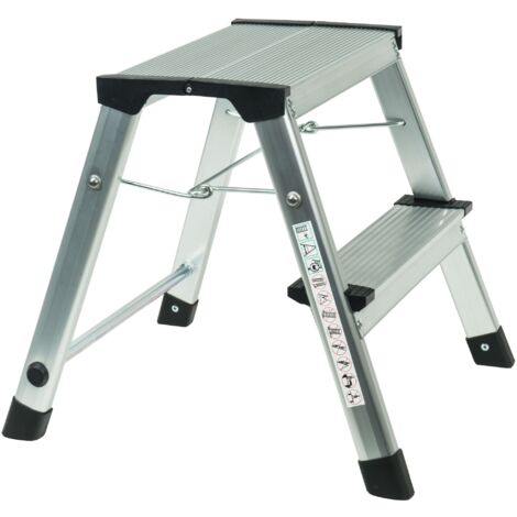Escalera plegable de aluminio 2 peldaños WERKA PRO  H 40,4 cm