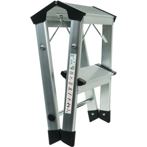 Escalera plegable de aluminio 2 peldaños WERKA PRO  H 40,4 cm