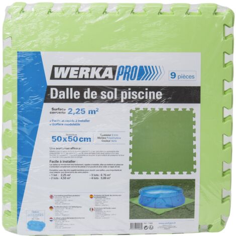 Juego de 9 losas de suelo para piscina 50x50cm WERKA PRO