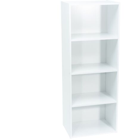 Mueble de almacenamiento blanco WERKA PRO 4 nichos (106 x 40 x 29 cm)
