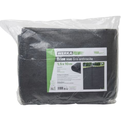 Pantalla de privacidad gris antracita 10m 150g/m2 WERKA PRO 1,50 x 10m