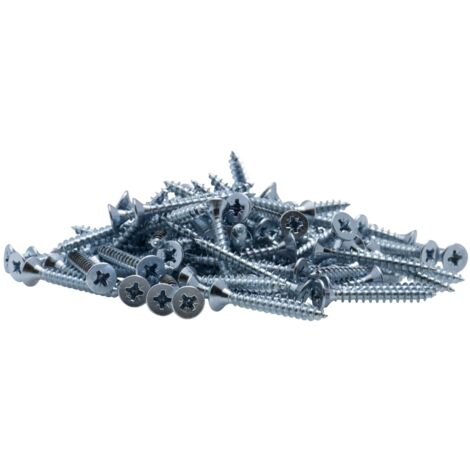 Tornillo para madera cabeza avellanada PZ galvanizado Viswood rosca total 4,5x20 mm (x100 tornillos)