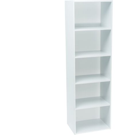 Mueble de almacenamiento blanco WERKA PRO 5 nichos (133 x 40 x 29 cm)