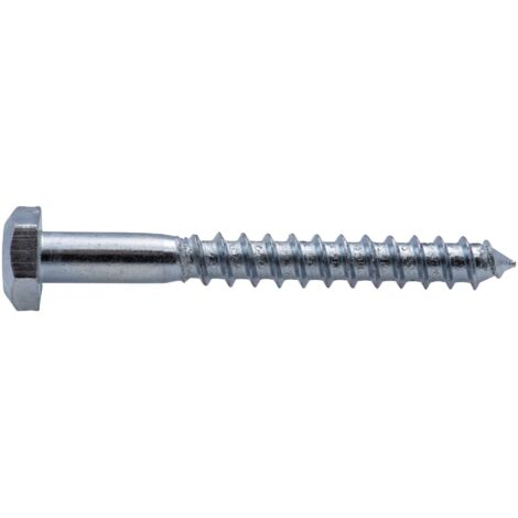 Tornillo de cabeza hexagonal zincada Viswood 6x70 mm (x6 tornillos de madera)