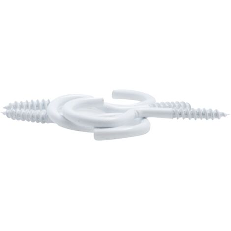 Gancho de tornillo blanco plastificado para madera Viswood 3x16mm (lote de 10 ganchos)