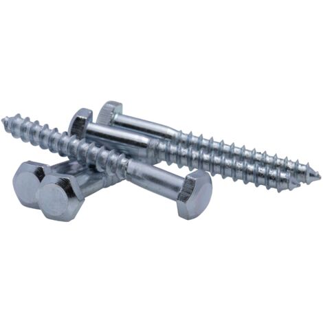 Tornillo de cabeza hexagonal zincada Viswood 6x40 mm (x8 tornillos)